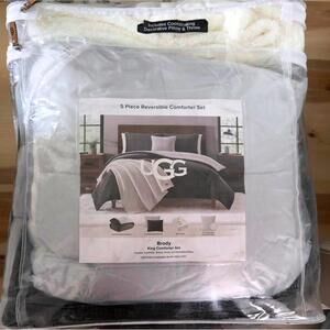UGG Brody 5-Pc. Charcoal Reversible Comforter Set King